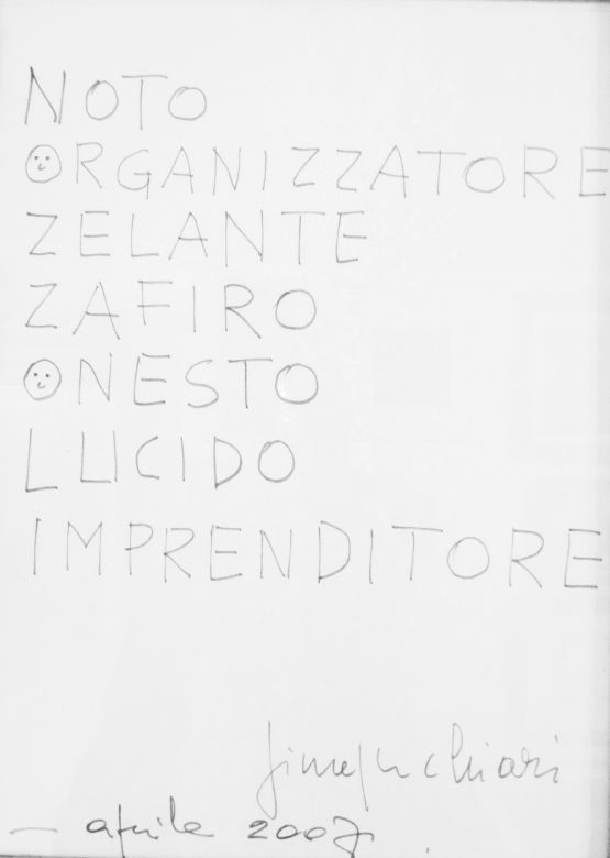Acronimo del cognome Nozzoli scritto da Giuseppe Chiari 2007