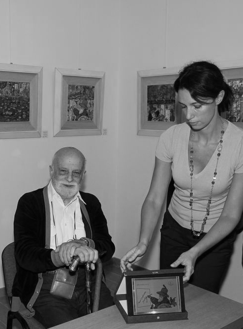 Cristina Broccolini con Antonio Possenti inaugurazione mostra Grandi Parenti 2013