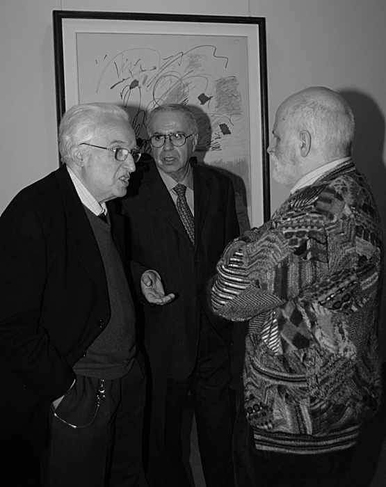 Giuliano Nozzoli con i maestri Giuseppe Chiari e Antonio Possenti