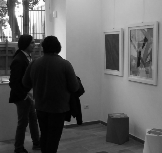 Luca Simone Tarabella all'inaugurazione della mostra dedicata a Luigi Montanarini 2017